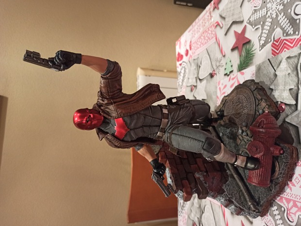 Red hood statue