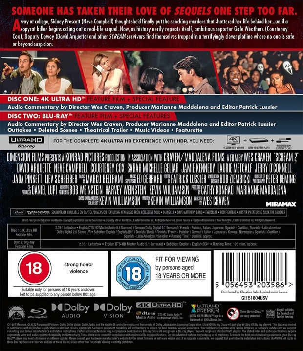 Scream 2 4K edición UK 