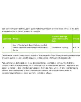 Zavvi parece que al fin comienza a enviar Alicia en el pais.. Steelbook