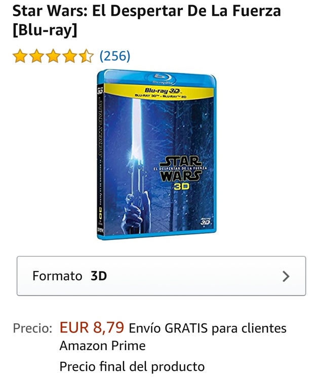 Star Wars El Despertar de La Fuerza BluRay 3D