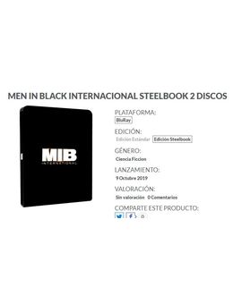 VISTO EN GAME MIB INTERNATIONAL CON EDICIÓN DE DOS DISCOS