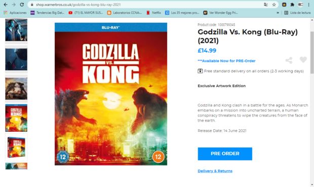 Salida GODZILLA VS KONG EN UK EL 14 DE JUNIO EN CASTELLANO