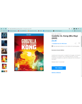 Salida GODZILLA VS KONG EN UK EL 14 DE JUNIO EN CASTELLANO