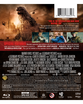 Caratula trasera de Godzilla (2014) Extras y detalles ed. UK