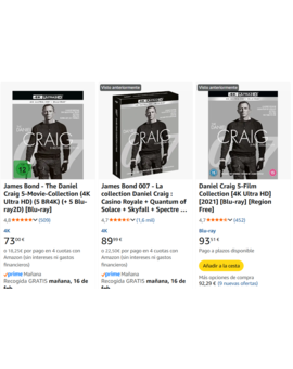 Duda sobre packs 007 Daniel Craig 4K