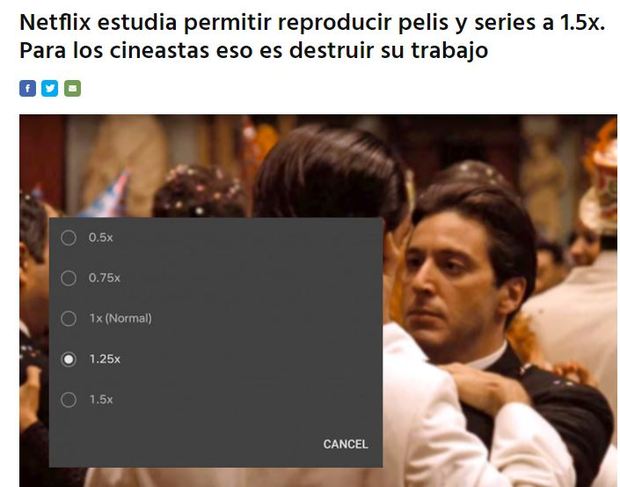 Netflix estudia permitir reproducir pelis y series a 1.5x. 
