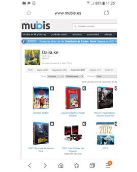 Llego a las 600 ediciones en mubis :)