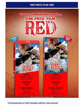 Sin edición coleccionista de One Piece Film Red hasta más adelante