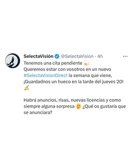 Selecta Direct el próximo Jueves 20 de Abril