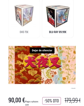 Inu-Yasha al 50% en la web de Selecta Visión