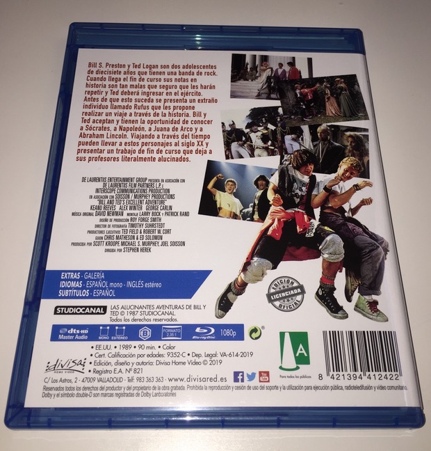 Información para corregir ficha: Las Alucinantes Aventuras de Bill y Ted Blu-ray (Divisa)