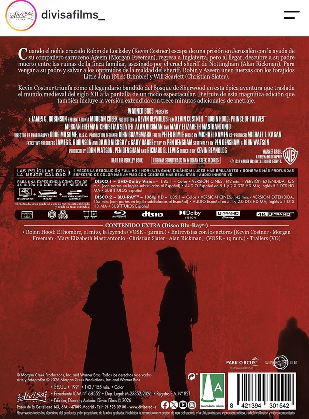Versión de Cines + Versión de Robin Hood: Príncipe de los Ladrones con Divisa