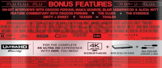 Longlegs 4k USA llevará castellano en subs. 