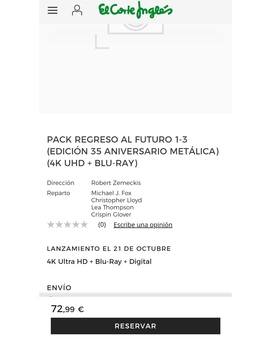 73 euros... Ya esta para reservar en el Corte Ingles