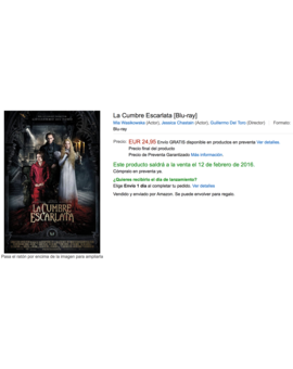 Preventa en Febrero - La cumbre escarlata