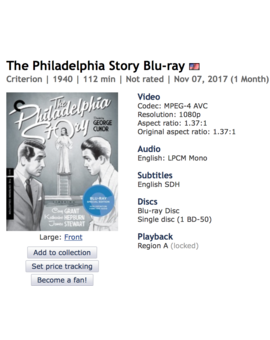 "Historias de Filadelfia", blu ray en Noviembre por criterion