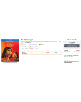 EL PRÍNCIPE DE EGIPTO BLU RAY, no sólo en Alemania
