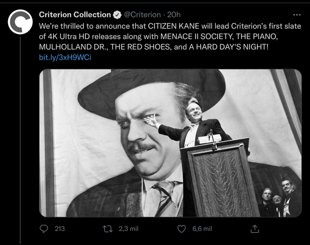 Criterion se estrena en el 4K y anuncia títulos