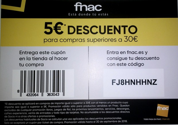 Otro código Fnac para quien lo quiera ;)