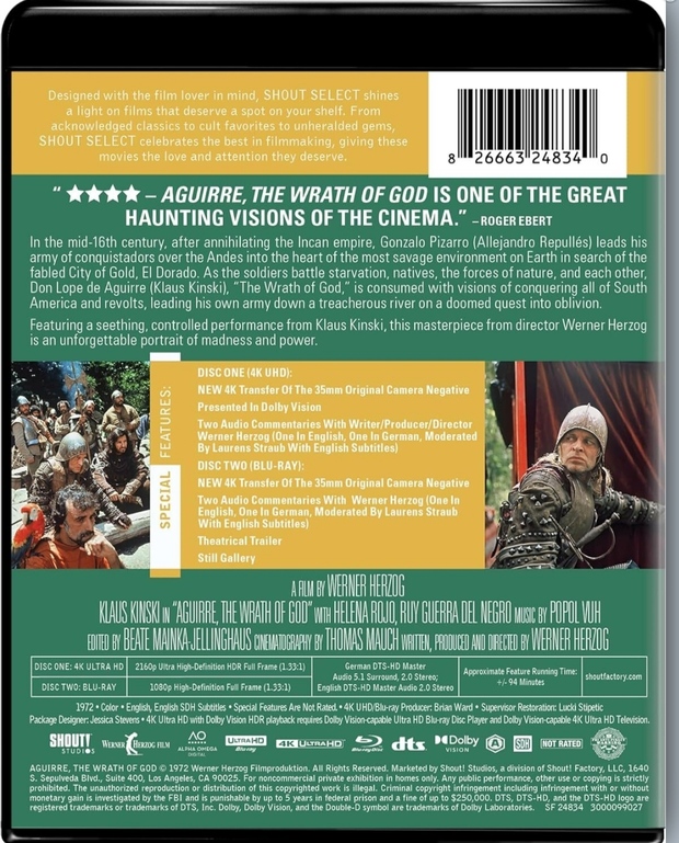 Aguirre, la cólera de Dios 4K (Shout/Scream Factory)