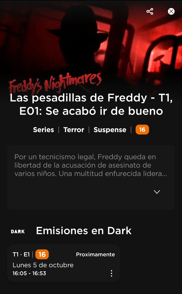 Las pesadillas de Freddy en DARK