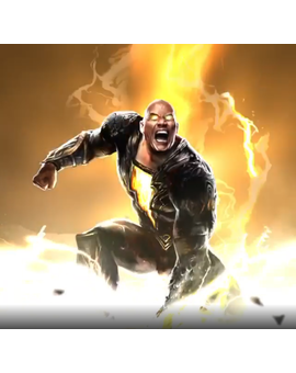 Aspecto conceptual del BLACK ADAM de Dwayne Johnson, y merchan de Escuadrón Suicida y The Batman