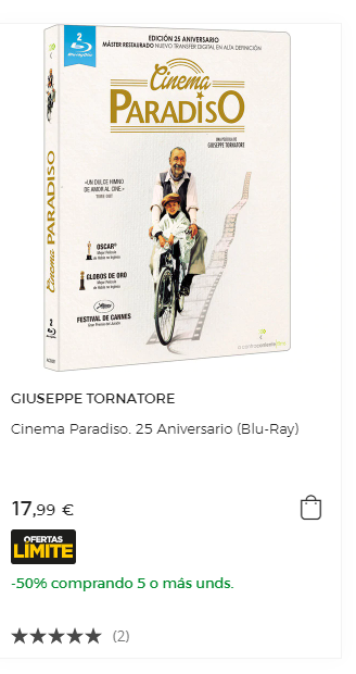 Pregunta sobre la edición Bluray de Cinema Paradiso vendida en ECI