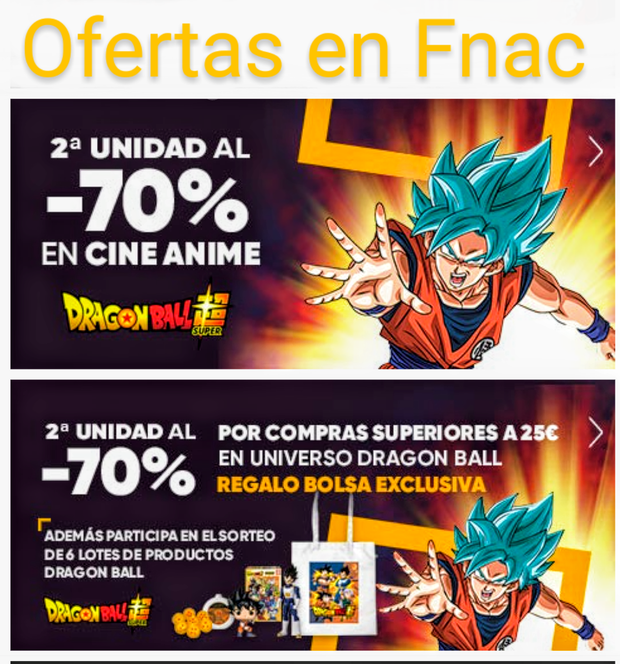 Oferta: 70% de descuento en la 2° unidad en anime en Fnac.es.