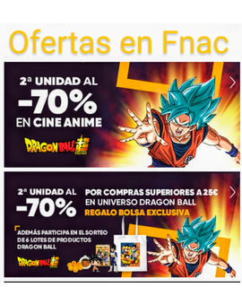 Oferta: 70% de descuento en la 2° unidad en anime en Fnac.es.