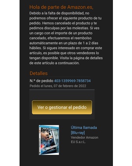Cancelación del chollo Última llamada (Blu-ray) por 4.99