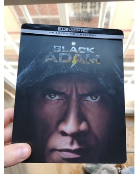 Customización completada: Black Adam Steelbook UHD 4K italiano con discos y cartón españoles