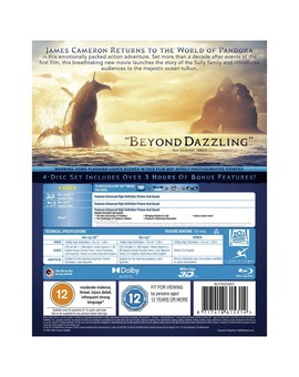 Contraportada Avatar 2: El sentido del agua (Blu-ray 3D UK)
