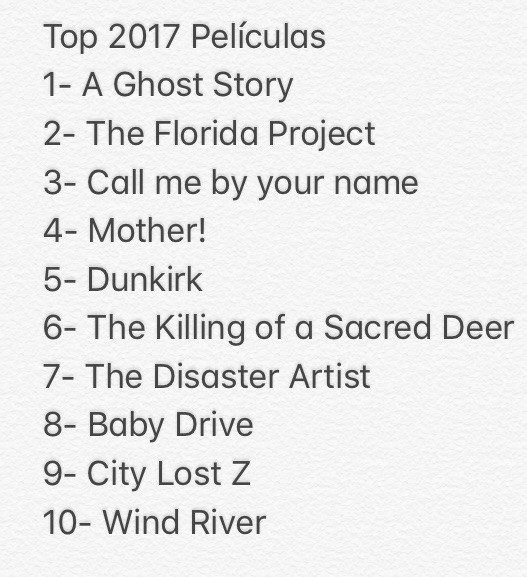 Mi top 10 (2017) compartir el vuestro.
