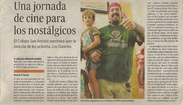 Proyección en cines de Los Goonies este verano
