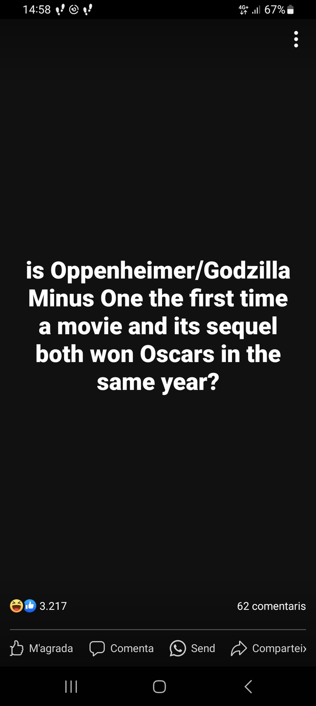 Oppenheimer + Godzilla Minus One goes to Oscar... (y no les falta razón ;)