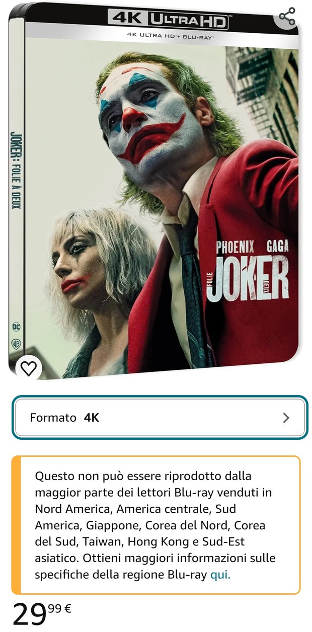 "Joker: Folie à Deux". Reservas steels 4K (Amazon It)