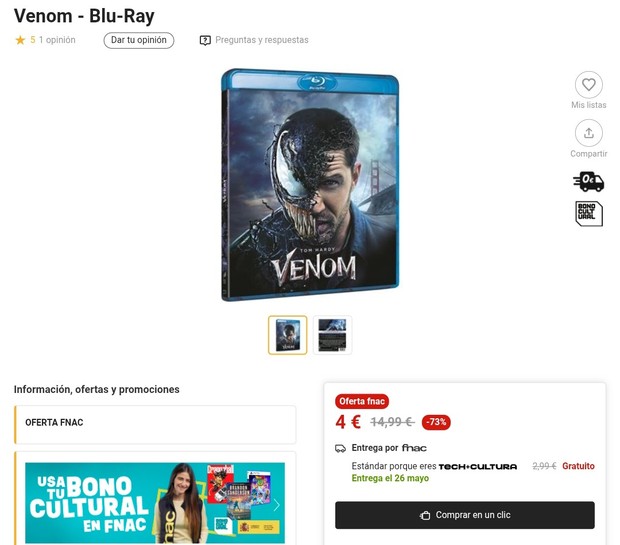Oferta Venom Fnac 4€