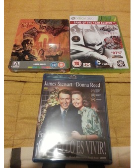 Zombie Flesh Eaters steelbook UK + Batman AC goty UK + Qué bello es vivir ESP