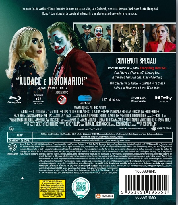 Joker Folie a Deux Blu-ray versión italiana con castellano 