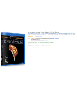 "LA NOCHE DE HALLOWEEN" EN BLURAY EL 19 DE FEBRERO.