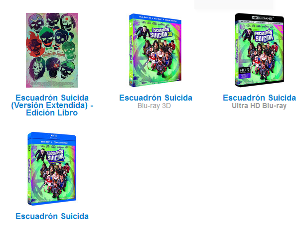 EDICIONES DE "ESCUADRÓN SUICIDA" CON CASTELLANO [DUDA].