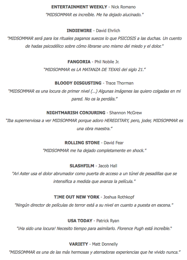 Primeras reacciones de "Midsommar",lo nuevo de Ari Aster ("Hereditary").
