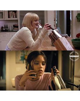 Drew Barrymore Scream 1996 y Jenna Ortega Scream 2022.Coincidencias.