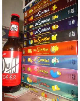 Los Simpsons y cerveza Duff