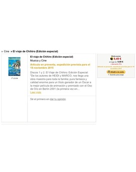 - 'El viaje de Chihiro' (DVD) edición especial disponible en Fnac -