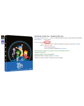 A vueltas con el steelbook de 'Indisde Out' ¿Cual es el precio oficial?