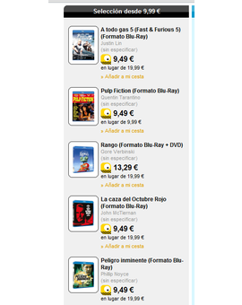 Blu Ray a 9,90€ Fnac.es