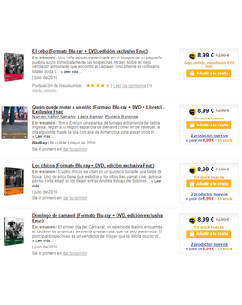 - Hoy y mañana la "filmoteca fnacional" por debajo de los 9€ cada título para socios de Fnac -