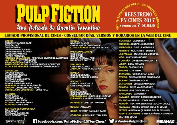 - Salas para el reestreno de 'Pulp Fiction' -