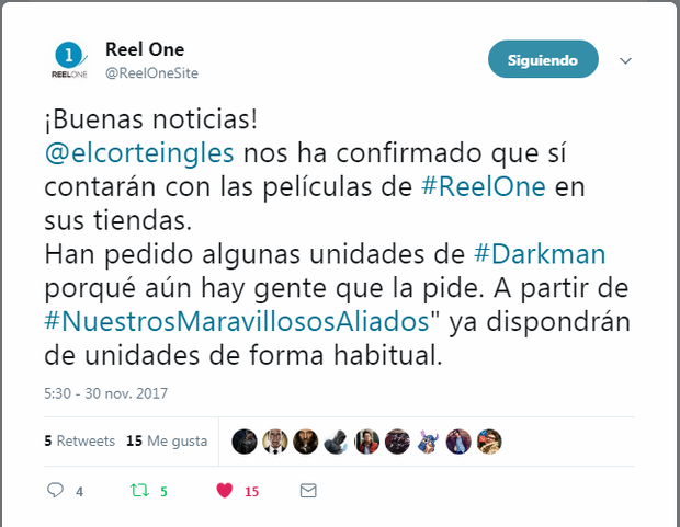 Las ediciones de Reel One llegan a ECI